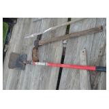 shovel, hoe, pick axe shovel, hoe, pick axe