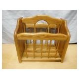 Solid Wood Magazine Rack Holder