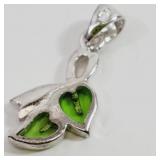 Leaf  Pendant or Charm Stamped 925