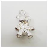 Teddy Bear Charm or Pendant Stamped  925