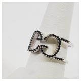 Black Crystal Ring Size 7