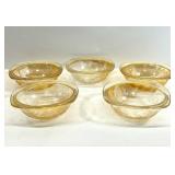 1950's Jeannette Glass Floragold 4' Bowls