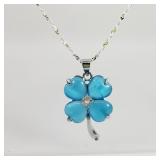 Necklace 18'  Chain Stamped 925 w Flower Pendant