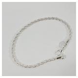 Silver Twist Chain Bracelet Stamped 925 7'