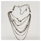 Multi Strand Chain Necklace 1980's 32'