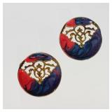 Vintage 1980's Enamel Earrings