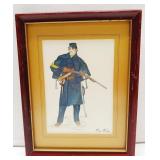 Terry Findley Print  Civil War Framed 7 x 9'