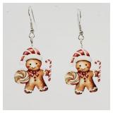 Gingerbread Man Earrings 2D