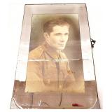 WW1 Antique Soldier Framed in Mirror 10 x 15'