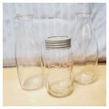 Antique Milk Bottles and Canning Jar