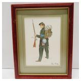 Terry Findley Print  Civil War Framed 7 x 9'