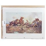 1918 Print Feeding the Guns by Shell Pack Horses