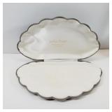 Antique Velvet Jewelry Case Shell Shaped