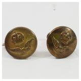 WW1 Brass Button Earrings