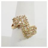 Vintage Cocktail Ring Stamped LR Size 8