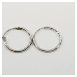Small Hoop Sterling Silver Earrings Stamped 925