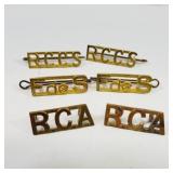 Lot of 3 Brass Shoulder titles