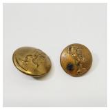 2 WW1 Brass Military Uniform Buttons Signal Corps