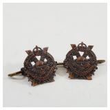 Pair Calgary Highlanders Bronze Collar Badges