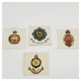 Lot of 4 Tobacco Silks Battalion Crests World War1