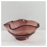 Vintage Art Glass Bowl Purple