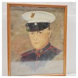 1959 Hand Painted Portrait  USMC