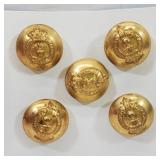 Set of 5 Gaunt Uniform Buttons Royal Grenadiers