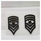 Black Metal U.S. Army Sergeant Major Rank Pins