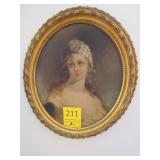 Oil on Canvas Oval Victoria Woman