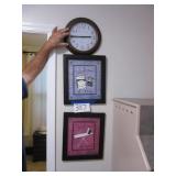2 Pictures & Clock