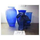 3) Blue Vases
