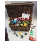 Basket w/Toy Soldiers & Misc