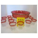Kings Crown Punch Bowl & Cups