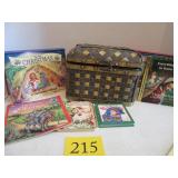 Sewing Basket w/ Christmas Kids Books
