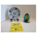 Egg Paperweight & Collection Plates