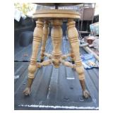 Mahogany Ball & Claw Piano Stool