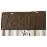 1933 Tennessee car tag