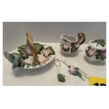 Fitz and Floyd handled hummingbird basket/bowl,