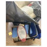 Garage, clean out deal, suitcase, drying rack,