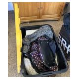 Green mode, black and yellow totes with contents