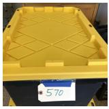Black and yellow tote with contents