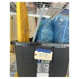 Black and yellow tote full of items Christmas