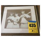 Frame print of Joe DiMaggio, Mickey mantle, and