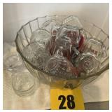 Punch bowl and cups