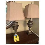 Matching pair of lamps 32 inches tall