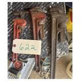 3  pipe wrenches, rigid Fuller