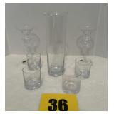 Clear glass set with water pitcher