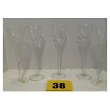 5 champagne glasses