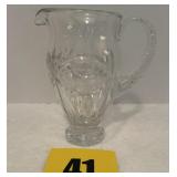 Lead Crystal etched serving pitcher