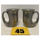 2 pewter cups